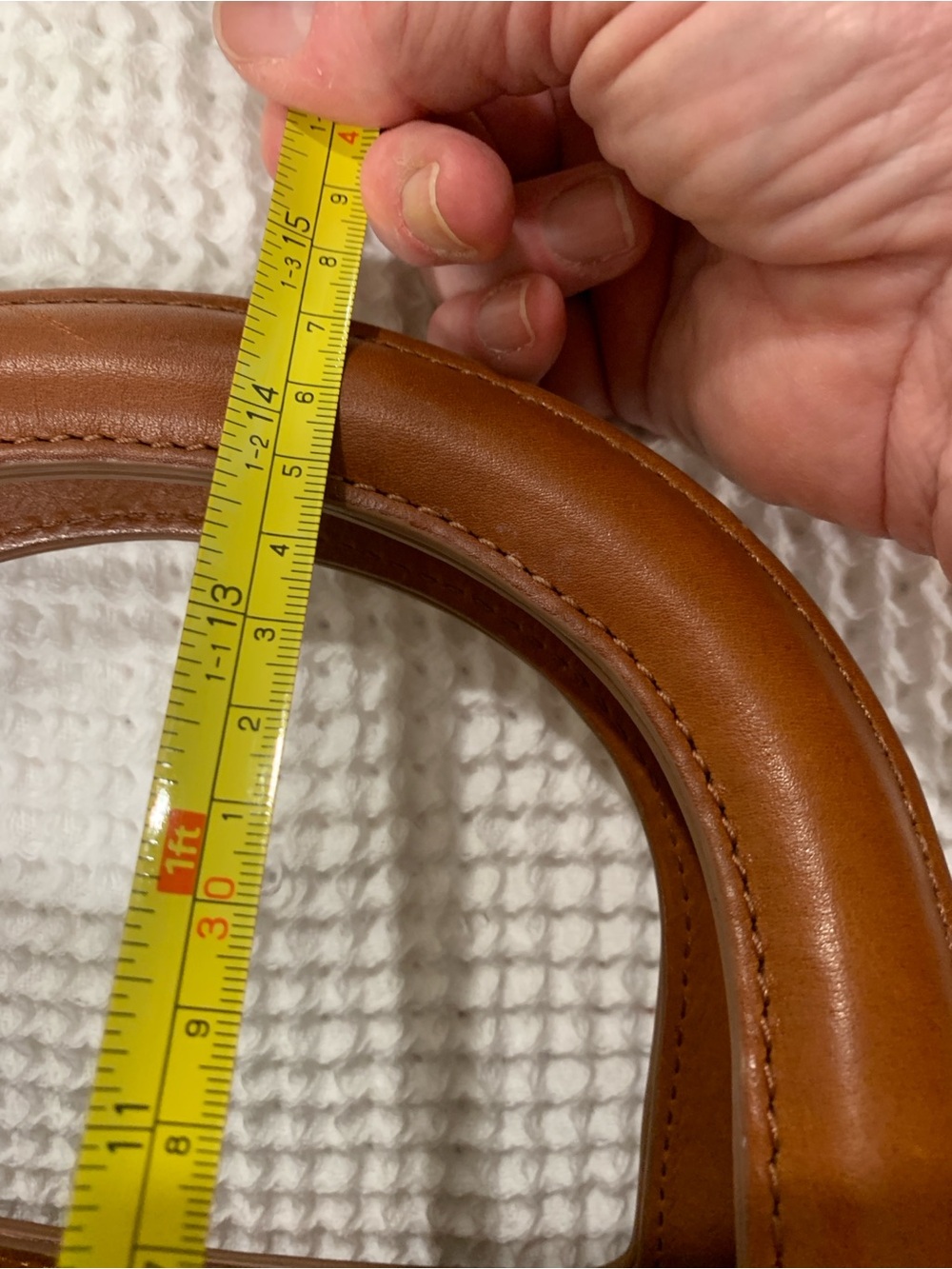 Woven Straw Tote Bag with Tan Leather Trim - Picture 10 of 10